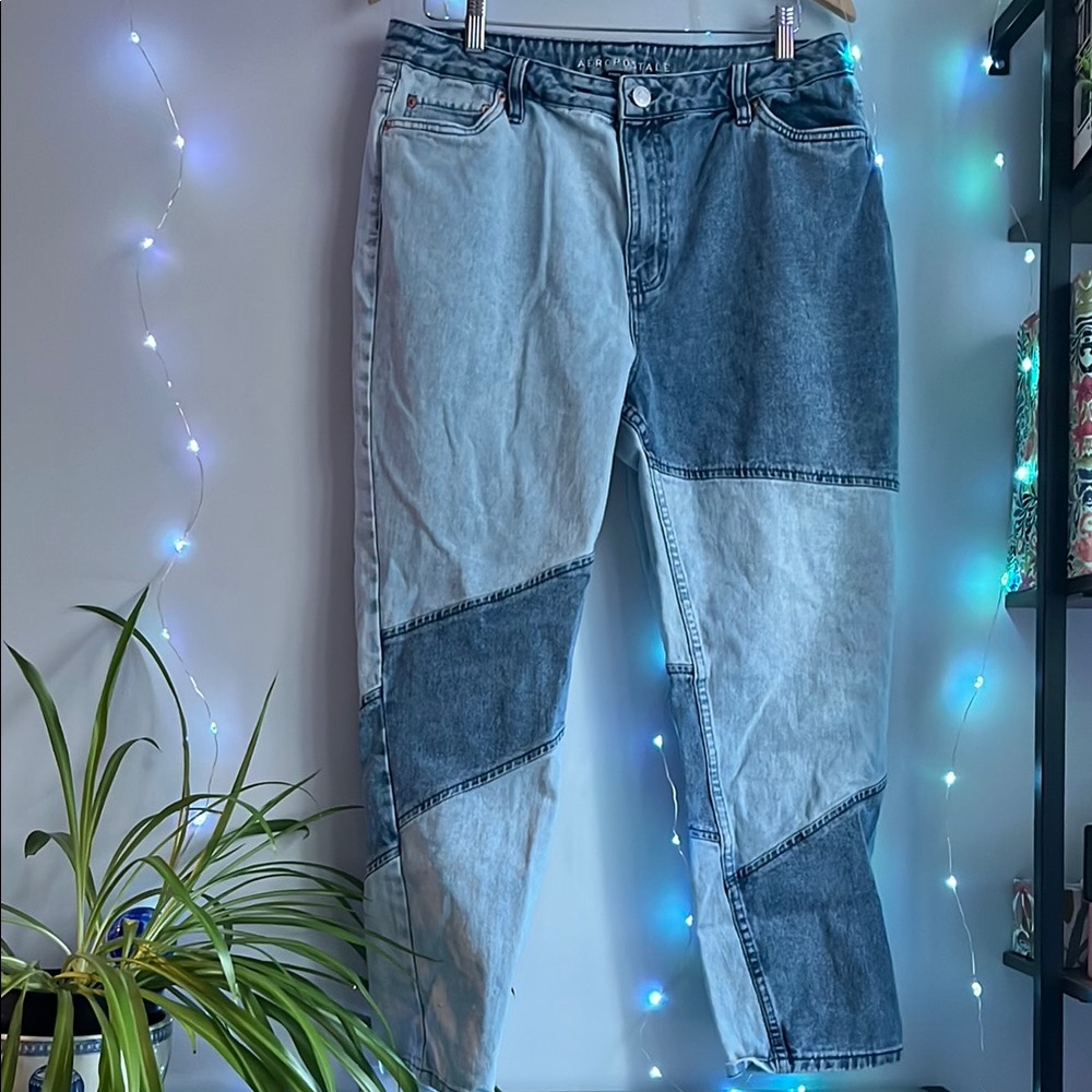 Aeropostale Women's Two-Tone Boyfriend Jeans